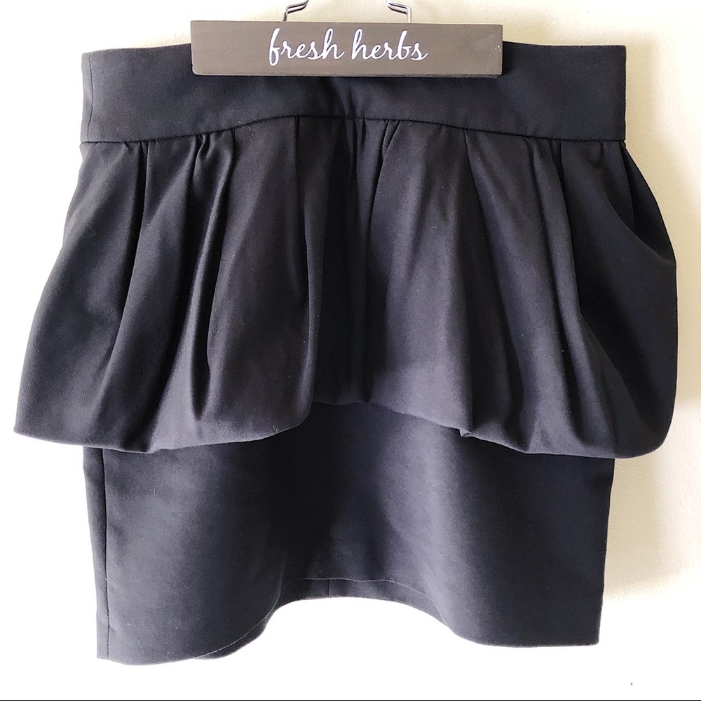 ZARA mini ruffle skirt with frill - Black ; size M